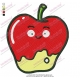 Cartoon Apple Fruit Embroidery Design